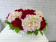 pure seed bk534 pink hydrangeas & red roses flower basket