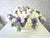 pure seed bk542 white roses + purple statice flowers + silvers leaves flower box