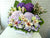 pure seed bk558 hydrangeas + lIlies + wax flowers + eustomas flower basket
