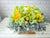 pure seed bk562 green cymbidiums + yellow roses + green eustomas + silver leaves flower box
