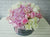 pure seed bk576 3 pink hydrangeas + 30 pink & white roses flower box