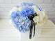 pure seed bk591 blue hydrangeas + white eustomas flower box