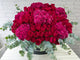 pure seed bk649 6 pink hydrangeas + 60 red roses table flower arrangement