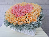 Forever LOVE 200 Roses Flower Basket - BK653