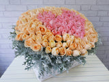 Forever LOVE 200 Roses Flower Basket - BK653
