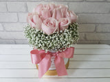 Pink Rose Baby Breath Box - BK745