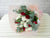 pure seed bq496 red & white roses + white chrysanthemum ping pongs + caspia + eucalyptus leaves flower bouquet