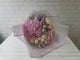 pure seed bq604 pink hydrangeas + light purple & white roses + caspia flower bouquet