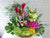 pure seed fr040 + Ginger flowers,10 Eustomas, 10 Gerberas, 3 Lilies with Cymbidiums and Fresh Fruits basket