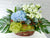 pure seed fr050 + Hydrangeas, 10 Eustomas and Fresh Fruits basket