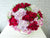 pure seed bk623 3 light pink hydrangeas + 40 red roses + pink eustomas table flower arrangement
