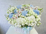 Exceptional Hydrangeas & Cymbidium Flower Basket-  BK603