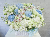 Exceptional Hydrangeas & Cymbidium Flower Basket-  BK603
