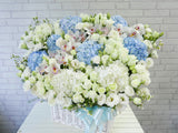 Exceptional Hydrangeas & Cymbidium Flower Basket-  BK603