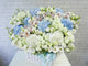 pure seed bk603 hydrangeas + eustomas + roses + cymbidiums + wax flowers flower basket