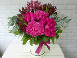 Shocking Pink Rose & Hydrangea Flower Box - BK663