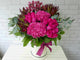 pure seed bk663 2 hot pink hydrangeas + 20 hot pink roses + 5 cymbidiums + eucalyptus leaves large flower box