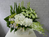 Tuberose & Hydrangea Mix Flower Basket- BK713