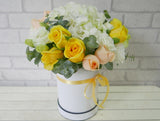 Ethereal Yellow Rose & White Hydrangeas - BK669