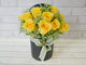 pure seed bk684 yellow roses & caspia flower box