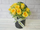 Yellow Rose Caspia Flower Box - BK684