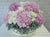 pure seed bk624 light pink hydrangeas + white eustomas + silver leaves table flower arrangement