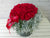 pure seed bk672 30 red roses & silver leaves flower box