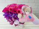 pure seed nb070 + gerberas, orchids, musical toy + new born arrangement