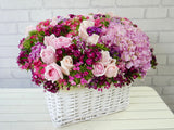 Sweet William & Hydrangeas Basket - BK690