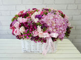 Sweet William & Hydrangeas Basket - BK690