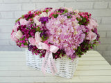 Sweet William & Hydrangeas Basket - BK690