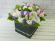 pure seed bk699 20 pink roses + white eustomas + statice flower box