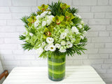 Hydrangeas & Cymbidium Mix Tall Vase - VS031