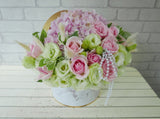 Pink Rose & Eustoma Flower Box - BK733