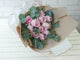 pure seed bq549 pink roses & eucalyptus leaves hand bouquet