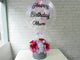 pure seed bk734 roses + hydrangeas + eustomas flower box with balloon with customize wording