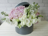 White Rose & Matthiola Flower Box - BK743