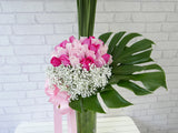 Romance Rose & Baby Breath Tall Vase - VS051