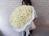 Innocent 200 White Rose Hand Bouquet - BQ672