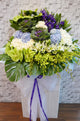pureseed sy089 +  Brassica Flowers, Hydrangeas, Lilies, Anthuriums and Matthiolas + sympathy stand