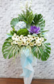 pureseed sy106 + Hydrangeas, Brassica flower and Gerberas  + sympathy stand