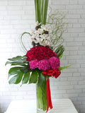 Elegant Rose & Hydrangeas Mix Tall Vase - VS021