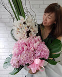 Spectacular Rose Hydrangeas Mix Tall Vase - VS025